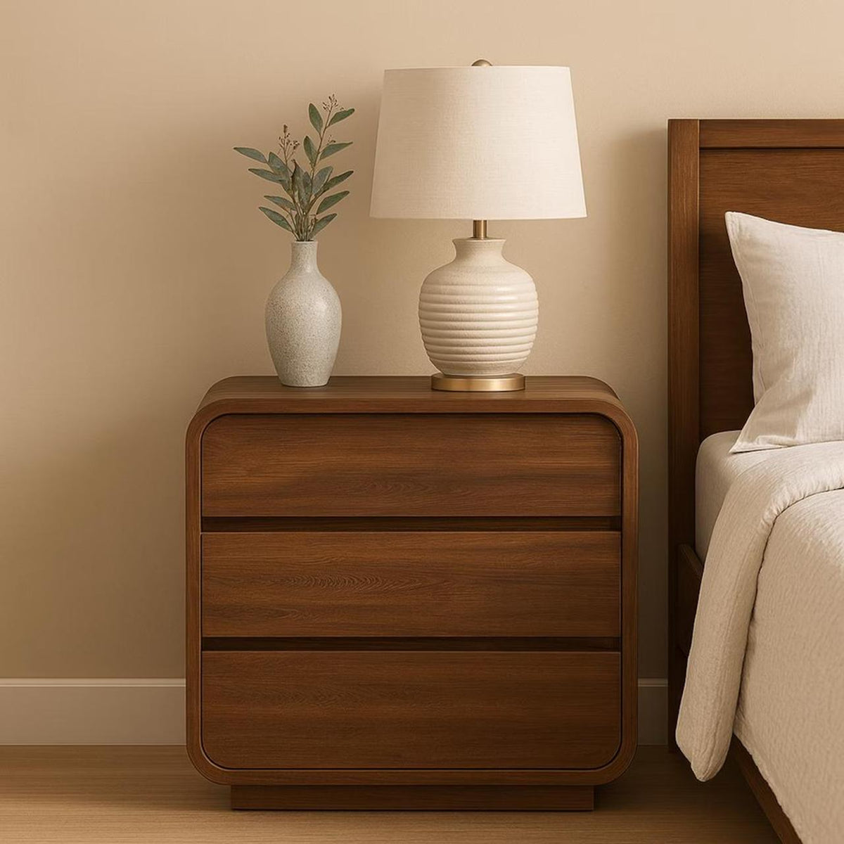 Reya Table Reya Bedside Table in Solid Teak Wood | AMODHA Designs