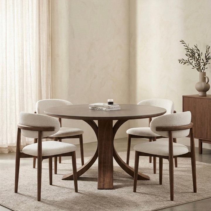 Samah – Solid Teak 4 Seater Round Dining Set