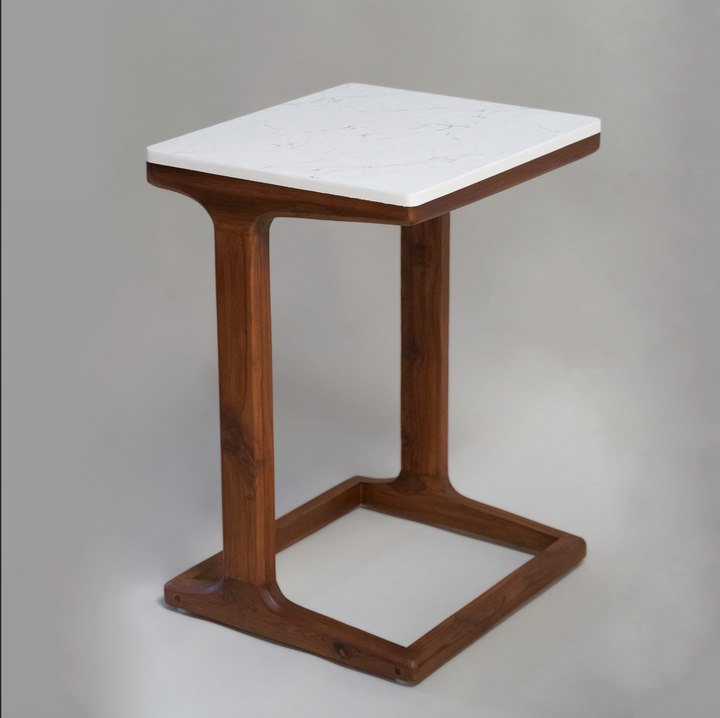 Stambh C Table – Solid Teak C-Shaped Table