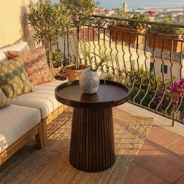 Aatithya - Fluted Teak Side Table