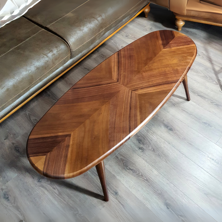 Linea Oval Teak Wood Center Table