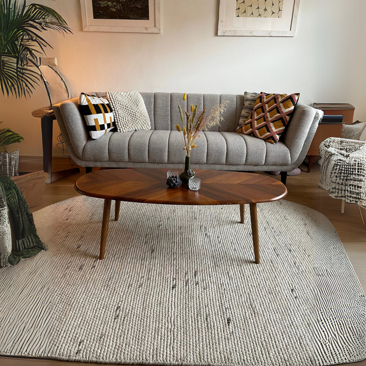 Linea Oval Teak Wood Center Table