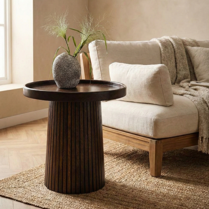 Aatithya - Fluted Teak Side Table